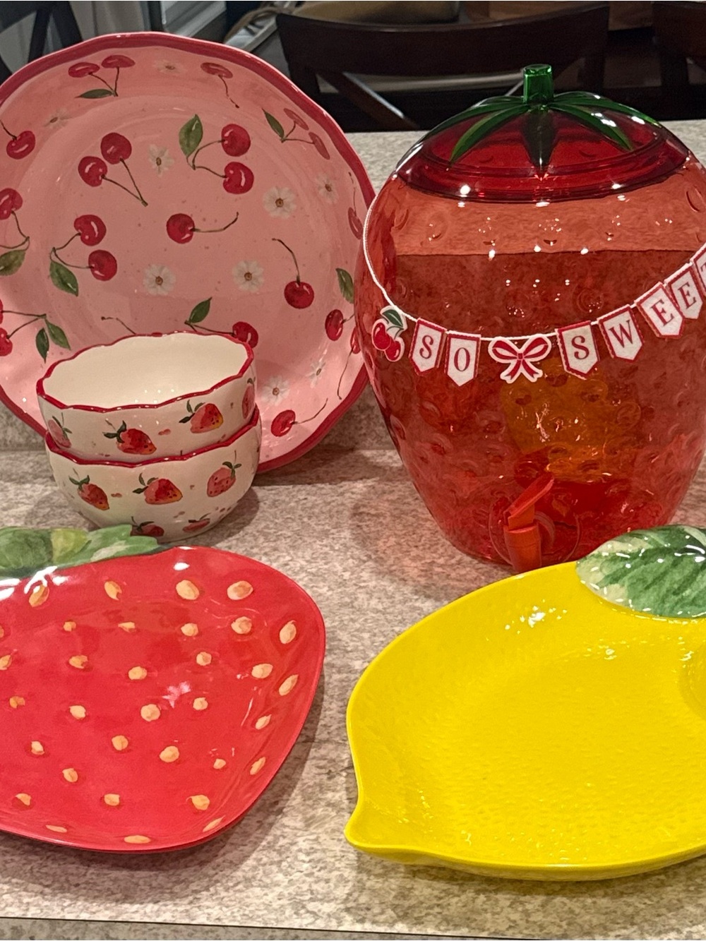 The Spring Shop Strawberry Cherry Lemon Fruit Party Decor Serving Set - Picture 3 of 17